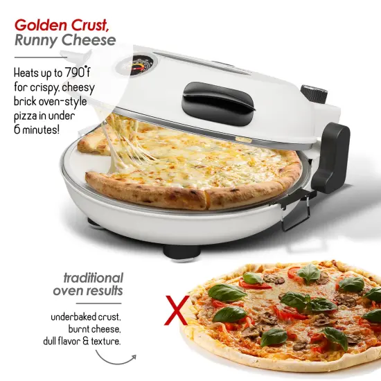 Eatex 12 Inch Countertop Pizza Oven Cream {3}