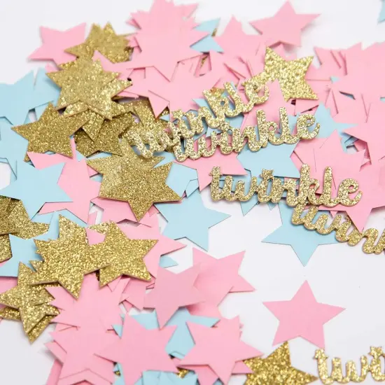 Twinkle Star Glitter Paper Confetti for Baby Shower Gender Reveal Party Decorations Baby Birthday Party Supplies {2}