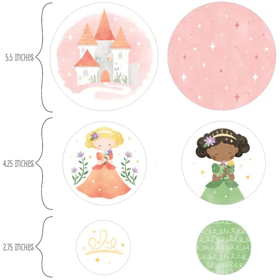 Big Dot of Happiness Princess Large Confetti, Princess Theme Birthday Party Table Decorations, Giant Circle Confetti - 27 Count {3}