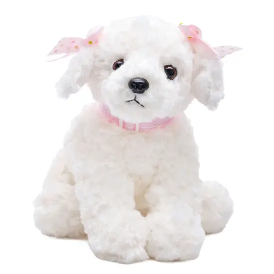 Bearington Sassy Plush Stuffed Animal White Puppy Dog 10 inches, For Ages 3-14 {1}
