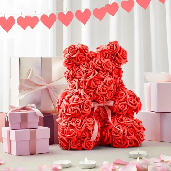 200 Pack Red Roses Artificial Flowers Bulk, 2 Inch Stemless Fake Red Flower Heads for Decorations, Bridal Shower, Wedding {2}