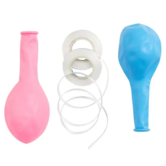 100 Pack Pink and Blue Balloons for Gender Reveal, Baby Shower, Birthday Party with 32.8 ft Ribbon (50 of Each Color, 12 in) {7}