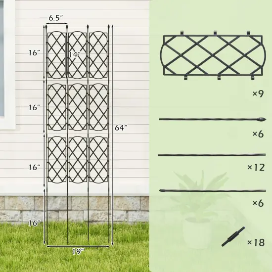 Adjustable Garden Trellis with 3 Panels for Climbing Plants and Privacy Screen {3}
