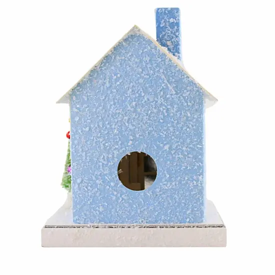 Cody Foster 8.0 Inch Petite Blue House Christmas Putz House , Christmas Decor Retro Village Mantle Light Up {4}