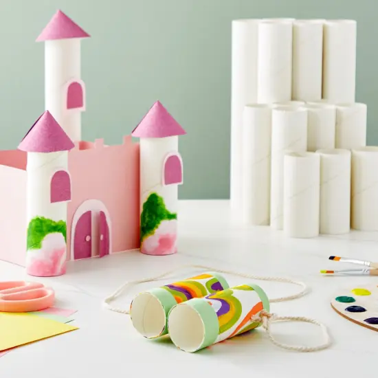 24 White Cardboard Tubes for Crafts, Empty Paper Rolls, Cylinders in 3 Sizes for DIY Art Projects (4, 6, and 10 Inches) {2}