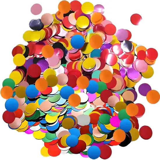Rainbow Metallic Foil Confetti 8000 Pcs Multicolor Shiny Round Table Confetti for Fill Balloon Wedding Graduation Party Decorations,60g of pack {1}