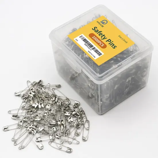 1000Pcs Safety Pins Assorted, 1.5 Inch Rust-Resistant Steel Wire Silver {3}