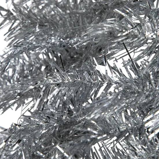 Northlight 36" Silver Tinsel Artificial Christmas Wreath, Unlit {6}