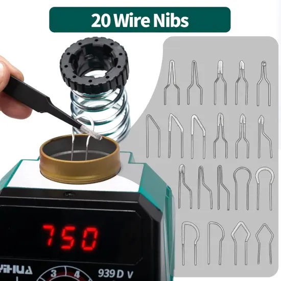 939D-V Wood Burning Kit with Digital Display with 20 Wire Nibs, Detachable Wood Burning Pen, 2 Wood Pieces, Tweezers Used as Wood Burning Tool {3}