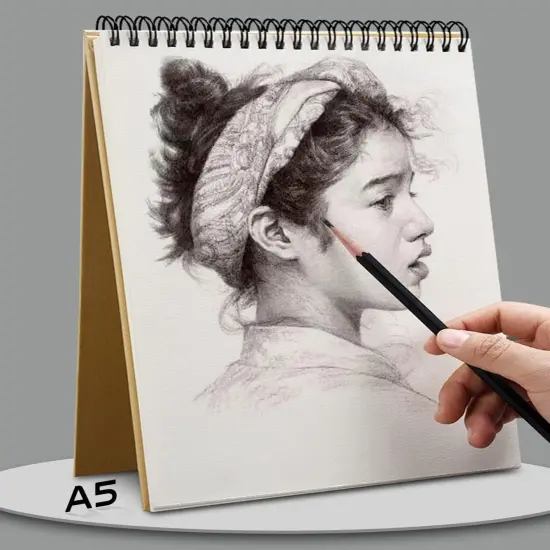 A5 (8.3"x5.8") Spiral Sketch Book, Sketchbook for Drawing and Sketching, 30 Sheets, 160gsm Paper, Vertical Sketch Pad {2}