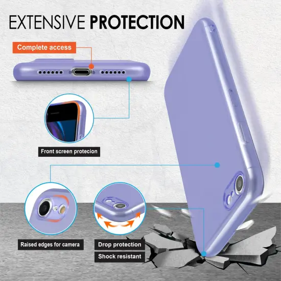 Translucent Matte Case For iPhone SE 2020 (2nd Gen), Semi-Transparent Smooth Touch Soft TPU Thin Cover Purple, by Insten {2}