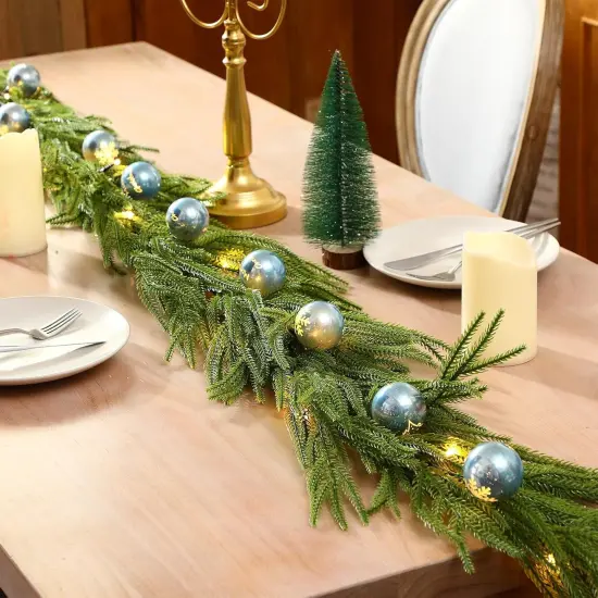 6.5ft Prelit Real Touch Christmas Norfolk Pine Garland {2}