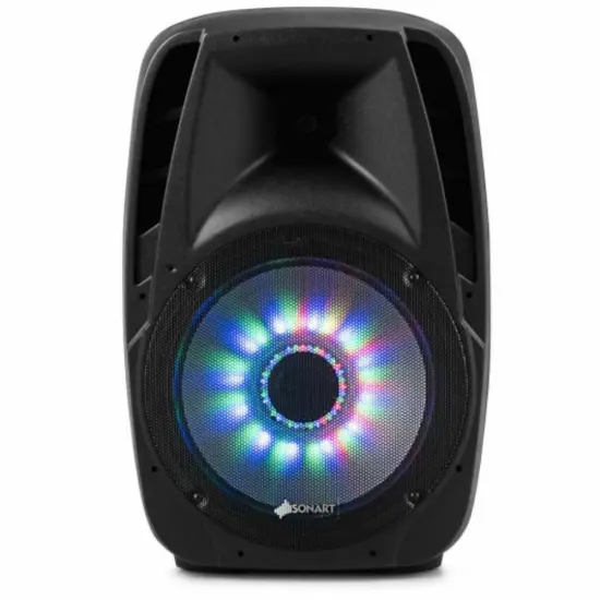 Active 2-Way Speaker with LED Lights, Mic Input and Remote Control {2}