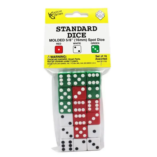 Dot Dice Set, Pack of 18 {1}