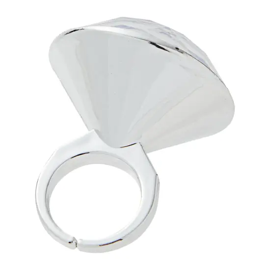 36 Pack Plastic Diamond Rings for Bridal Shower Game, Bulk Set for Bachelorette Party Favors (1 x 1.5 In) Silver {6}