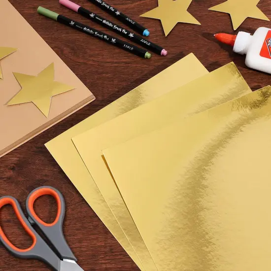 Metallic Cardboard Sheets in Gold Foil for Arts & Crafts Supplies (Letter Size, 50-Pack) {3}