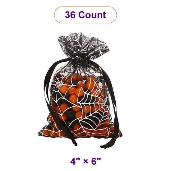 Spider Web Fabric Bags Elegant 4&rdquo; x 6&rdquo; Party Favor Pouches {1}