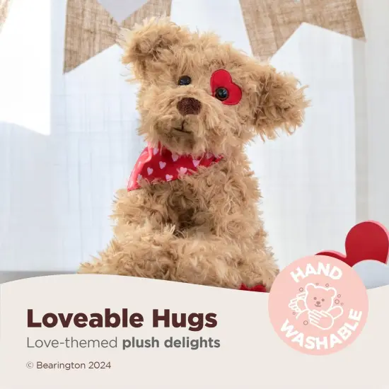 Bearington Harry Hugglesmore The Valentine's Day Stuffed Animal, 11 Inch Brown Puppy Stuffed Animal, Ideal for Valentine's Day Gifts, For Ages 3-14 {3}
