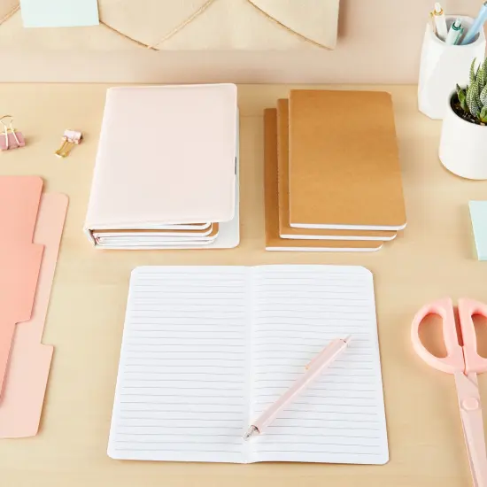 12 Pack Kraft Paper Notebooks, H5 Lined Journals for Travelers, Notes, Blank Soft Cover Diary (4 x 8 Inch) Brown {2}