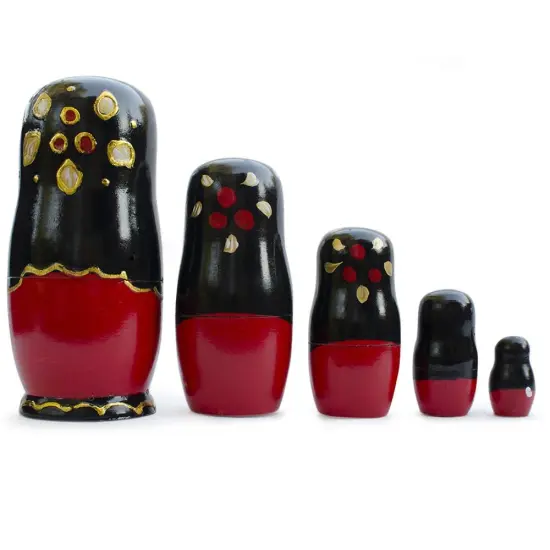 Set of 5 Strawberries Nesting Dolls Matryoshka 6.5 Inches {3}