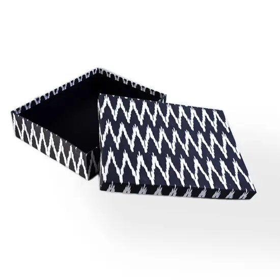 Ikkat Paper Tray and Box - Set of 2 {3}