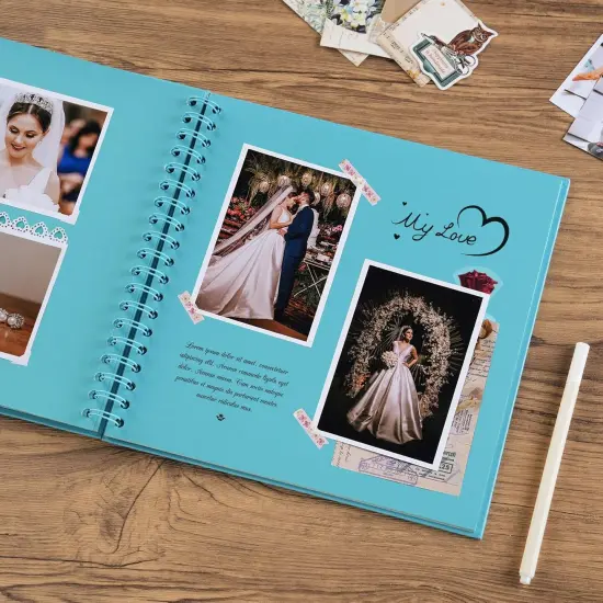 Inch DIY Scrapbook Album 40 Pages Hardcover Kraft Paper Scrap Book Photo Albums Memory Book for Wedding and Anniversary Family {2}