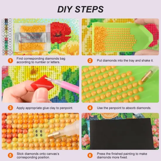 Diamond Painting Kits for Adults Dragonfly, Round Full Drill Diamond Art Kits, 5D DIY Paint with Diamonds Crafts for Home Wall Decoration Gifts 12&times;12Inch, Insect {5}