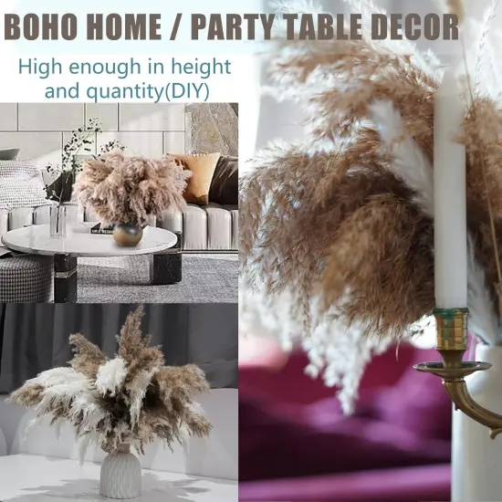 30 Stems Home Decor - Natural Dried Pampas Grass, Fluffy Brown Pompas Grass, Dry Small Pampas Bulk for Living Room Table Decor {4}