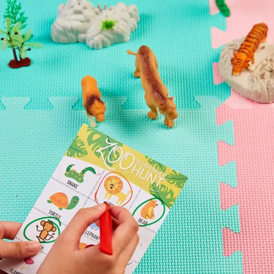 Safari Animal Zoo Scavenger Hunt Game (5 x 7 Inches, 50-Pack) Multicolor {3}