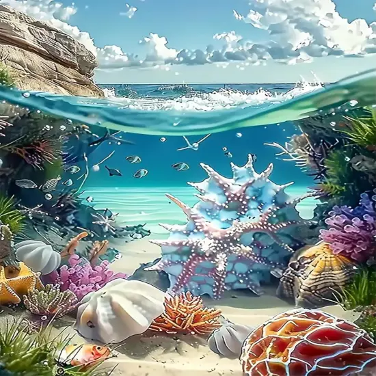 5D Ocean Scenery Diamond Painting Kits for Adults Beginners {1}