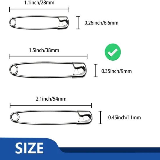 500 Pcs ZIPCCI 1.5 inch Safety Pins,Small Safety Pins {2}