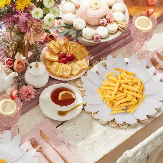 100 Pack Daisy Floral Paper Plates Flower Disposable Dinner Plates 9.5 Inch Summer Tableware {4}