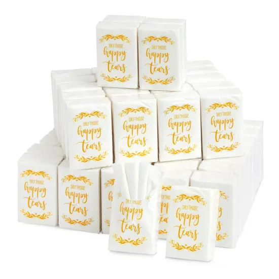60-Pack Wedding Facial Tissue Souvenirs for Guests - Welcome Bag Party Favors and Bulk Pocket-Size Travel Packs {1}