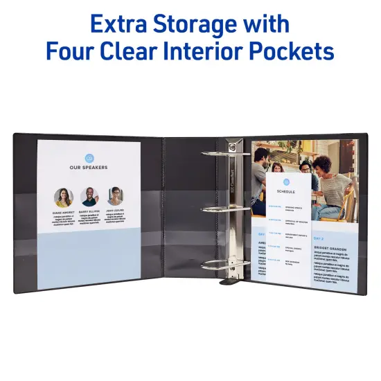 Avery Heavy-Duty View 3 Ring Binder, 4 Inch One Touch EZD Rings, 780-Sheet Capacity, 4.5 Inch Wide Spine, Customizable Clear Cover and Spine, 1 Black Binder (79604) {6}