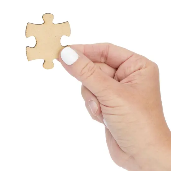 100 Blank Wooden Puzzle Pieces for Crafts, DIY Art Projects, 1.9x1.6" Unfinished Freeform Jigsaw Wood Puzzle to Draw On {7}