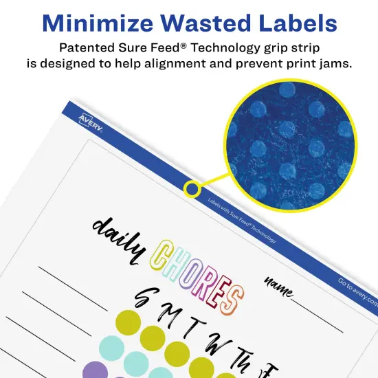 Avery Matte White Removable Rectangle Labels with Sure Feed Technology, 5" x 6" {4}