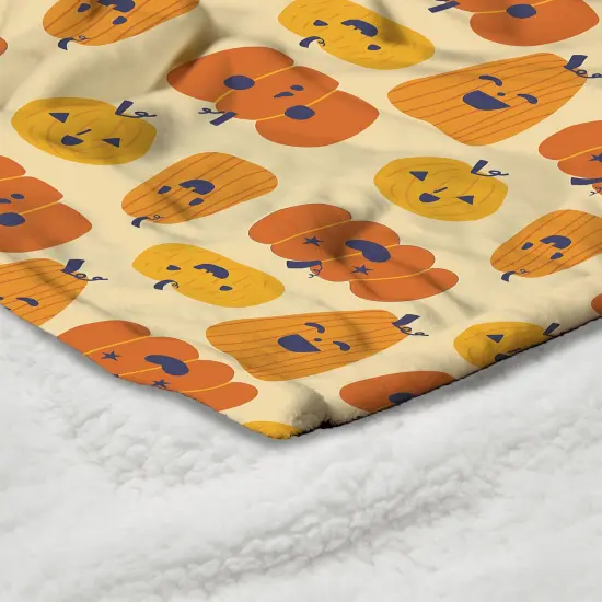 Halloween Silk Touch Sherpa Throw Blanket Funky Pumpkins {5}
