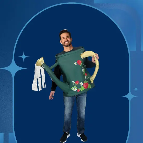 Whimsical Watering Can Adult Costume with 3D Handle and Floral Print for Halloween {5}