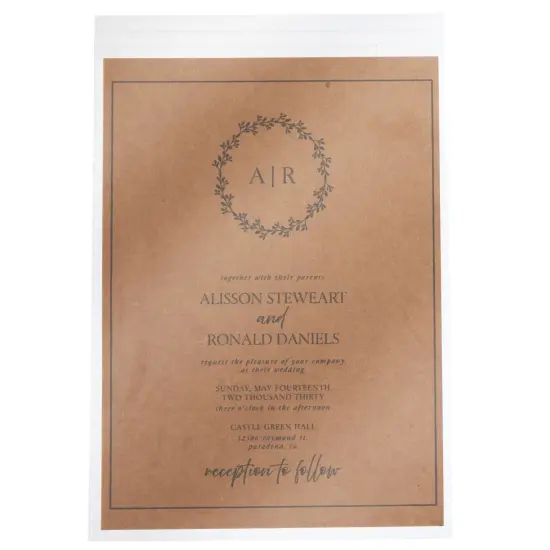 300 Pack Clear Greeting Card Sleeves, Transparent Envelopes for 5x7 Invitations, Photos (7.6 x 5.7 In) White {7}