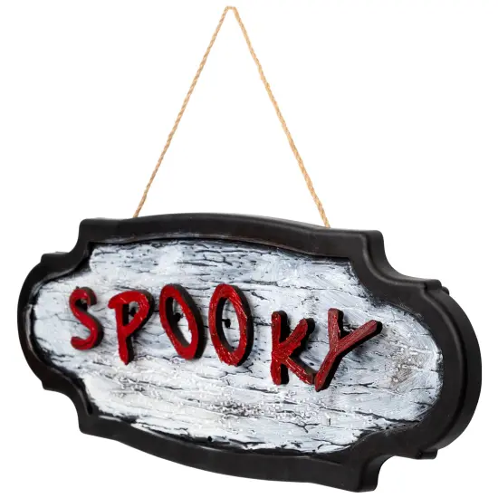Northlight Animated Sound Activated 'Spooky' Halloween Sign - 20.5" Gray {5}