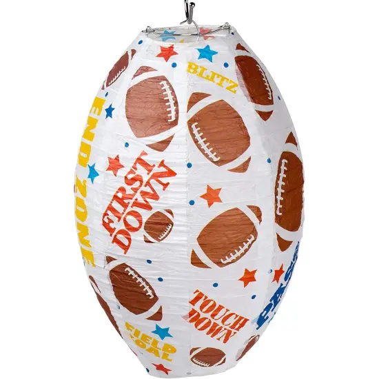 Football Party Decorations, Hanging Football Paper Lanterns (7.5 Inches, 6-Pack) White {3}