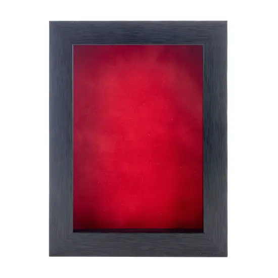 Elegant Charcoal Wood Shadow Box Frame with Acrylic Front - Red Suede Backing, 30 Sizes {4}