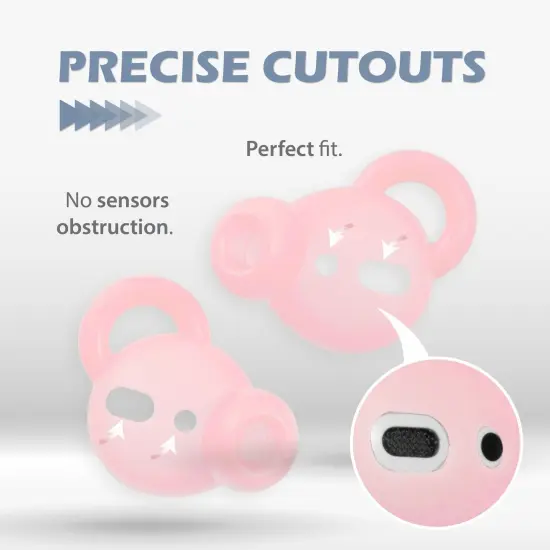 Insten 3 Pairs Ear Hooks Tips Compatible with AirPods 1 & 2 Earbuds, Anti-Lost EarHooks EarTips Accessories, Comfortable Soft Silicone Covers, with Storage Box (Not Fit in Charging Case) Pink {5}