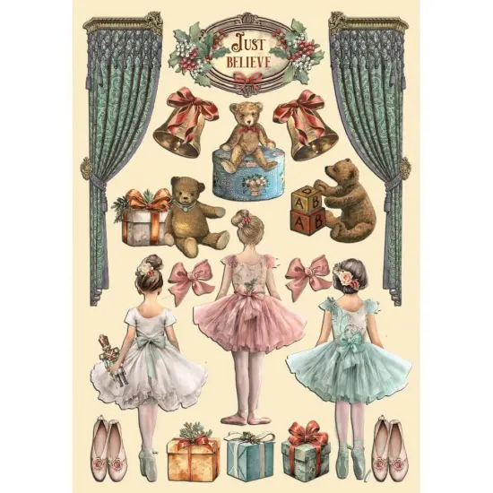 Stamperia Colored Wooden Shapes A5-The Nutcracker Ballet And Teddy {3}