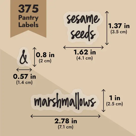 Talented Kitchen 375 Clear Pantry Labels for Containers - Preprinted Black Script Kitchen Stickers for Organizing Food Containers, Jars, Storage Canisters, and Bins (Water Resistant) {6}