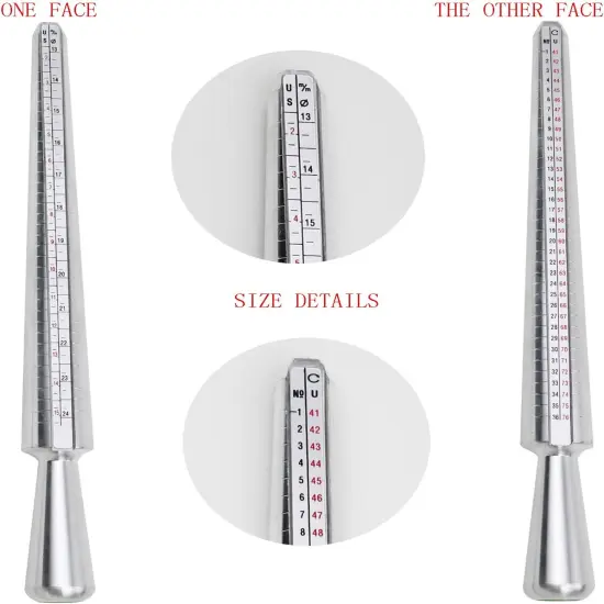 Ring Mandrel Metal Ring Sizer Set with Jewelry Rubber Mallet Hammer Rings Size Measuring Tools Finger Gauge Wood Ring Shaper Tool Jeweler's Repair Kit {3}