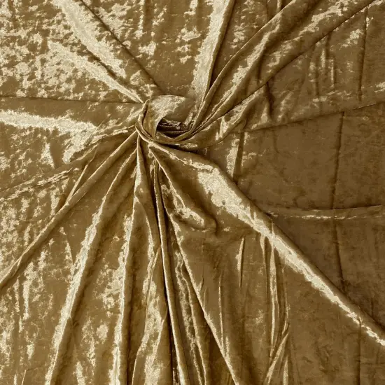 1 Yard Crushed Stretch Velvet Fabric for Apparel Costumes Leggings Tops 60" Width Gold {1}