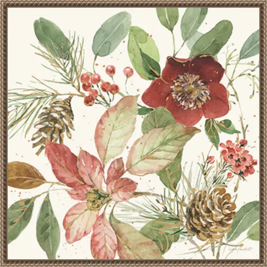 Winter Blooms II by Lisa Audit Framed Canvas Wall Art {1}