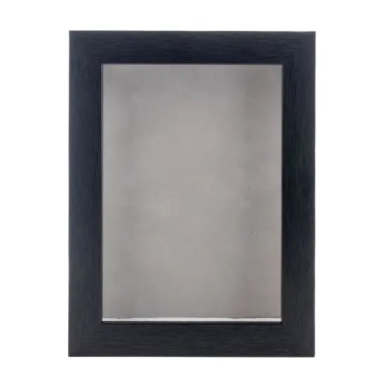 Elegant Charcoal Wood Shadow Box Frame with Acrylic Front - Light Brown Suede Backing, 30 Sizes {4}