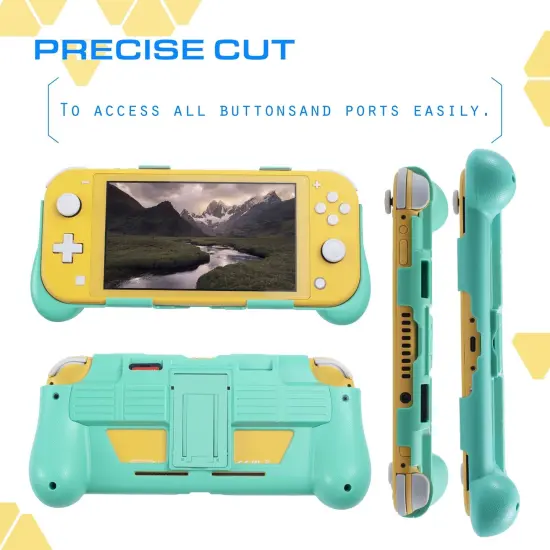 Protective Case for Nintendo Switch Lite 2019, Hard Grip Cover with 2 Game Card Slots Holder, Built in Stand, Shock-Absorption & Anti-Scratch Design, Turquoise Green by Insten {7}